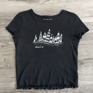 American eagle waffle knit tee